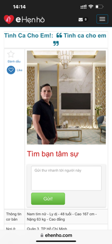 Bạn Nam Tình Ca Cho Ly dị 46 tuổi Tìm bạn tâm sự ở Tân Bình, TP Hồ Chí Minh